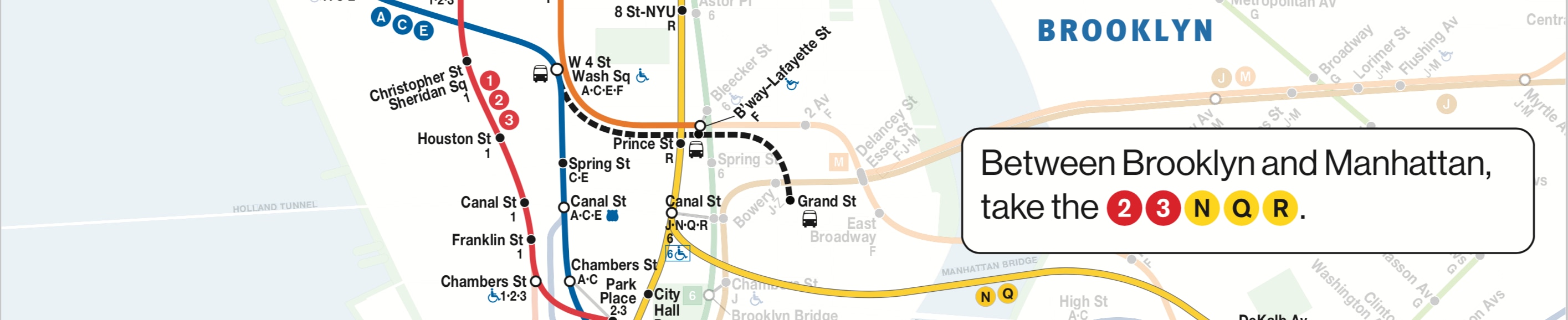 Subway map of alternate service options while there is no D in the Bronx, Manhattan and Brooklyn