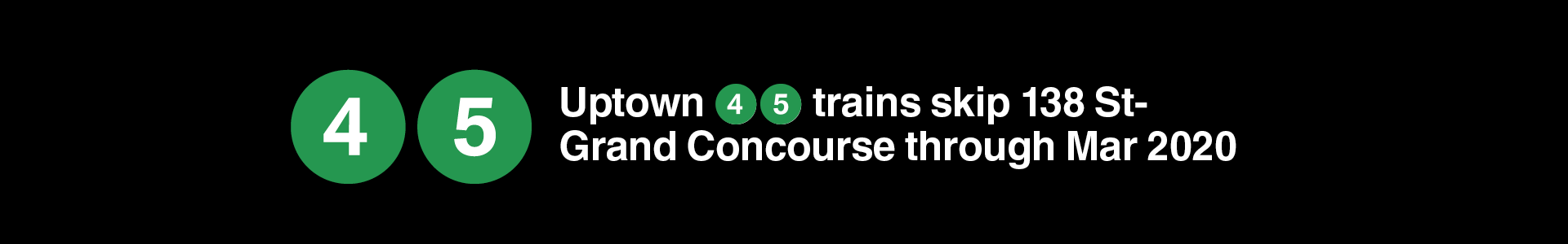 Uptown 4 and 5 trains skip 138 St-Grand Concourse