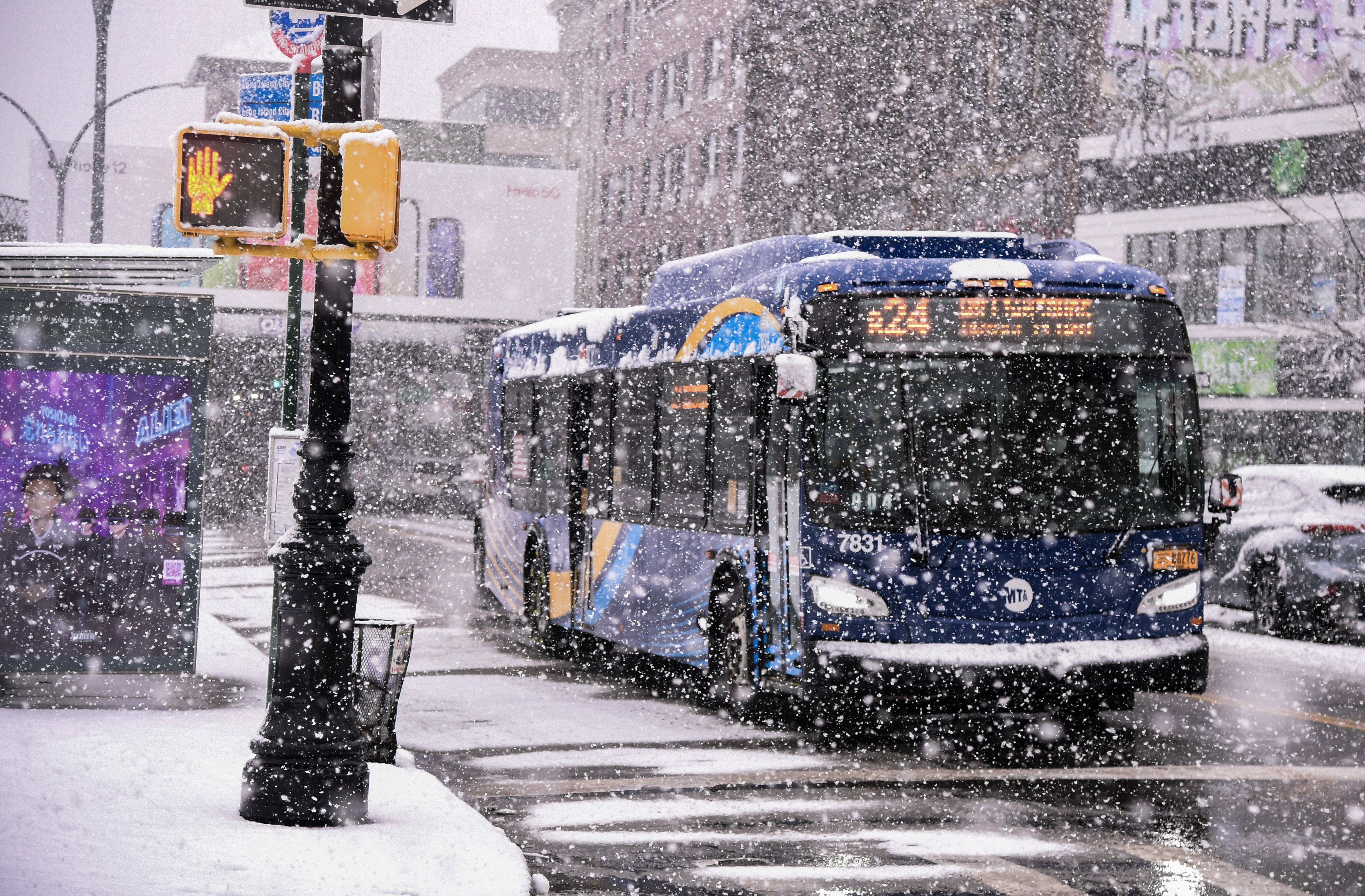 Photos: MTA Operating in Winter Snowstorm Without Weather-Related Service Changes