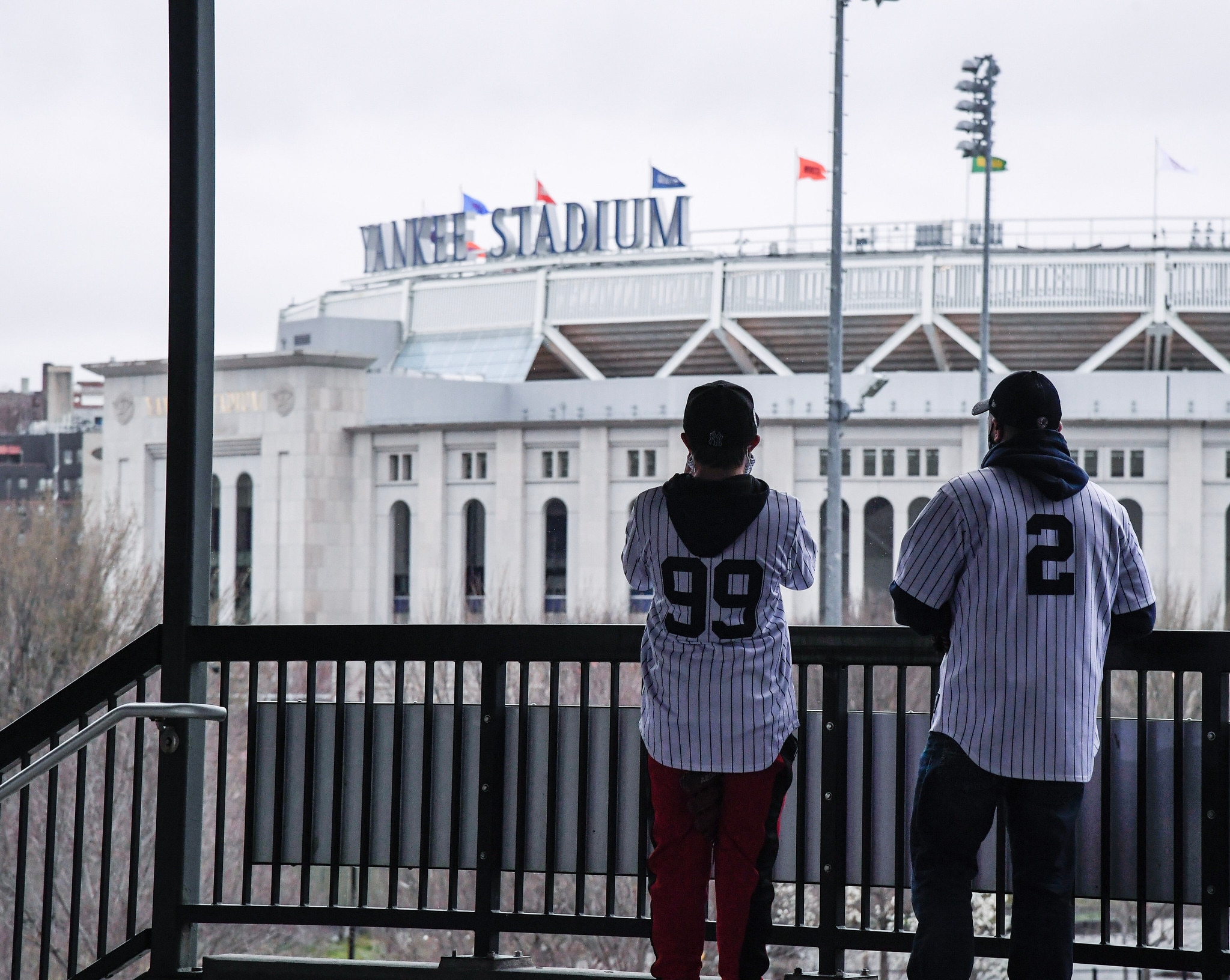 yankee fans at the stadium for opening day