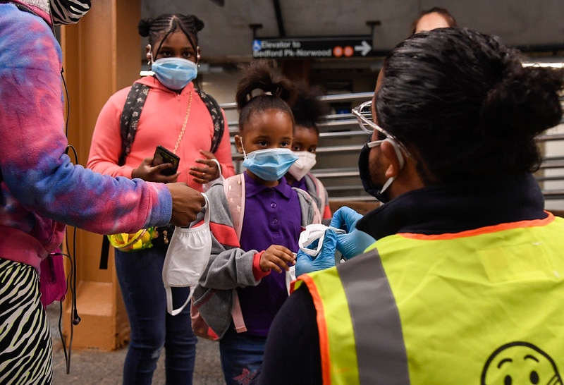MTA 'Mask Force' Begins Distribution of 60,000 Child-Size Masks Throughout the Subway System
