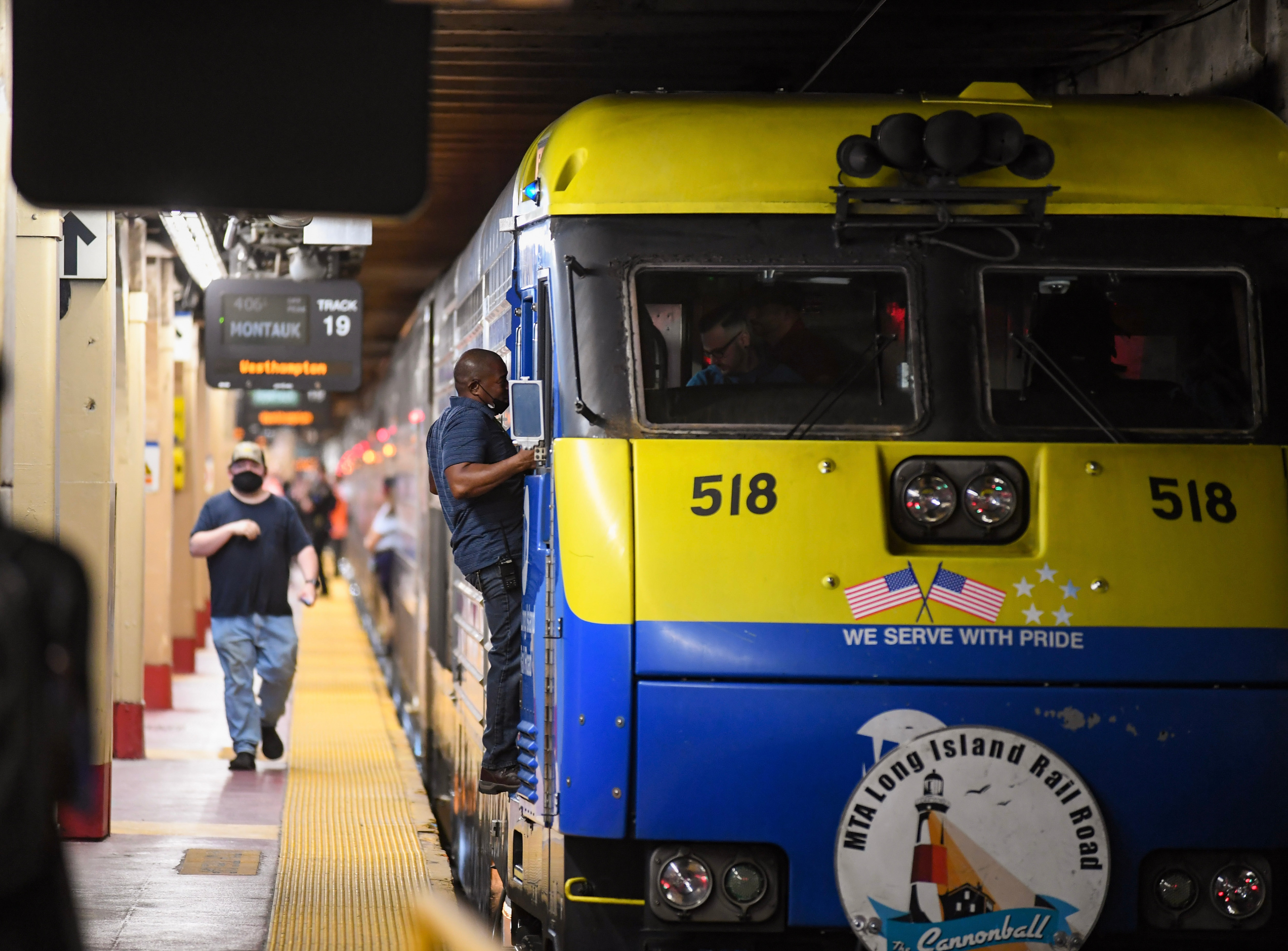 LIRR 'Cannonball' train ready to leave Penn Station on Friday, May 28, 2021