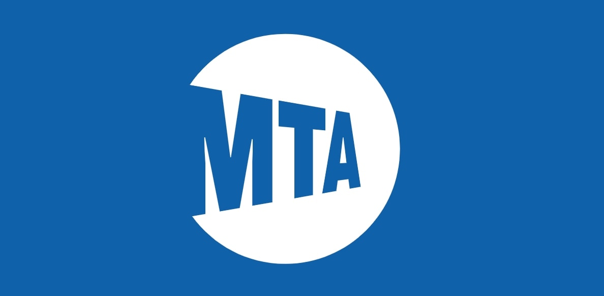 The MTA logo on a blue background