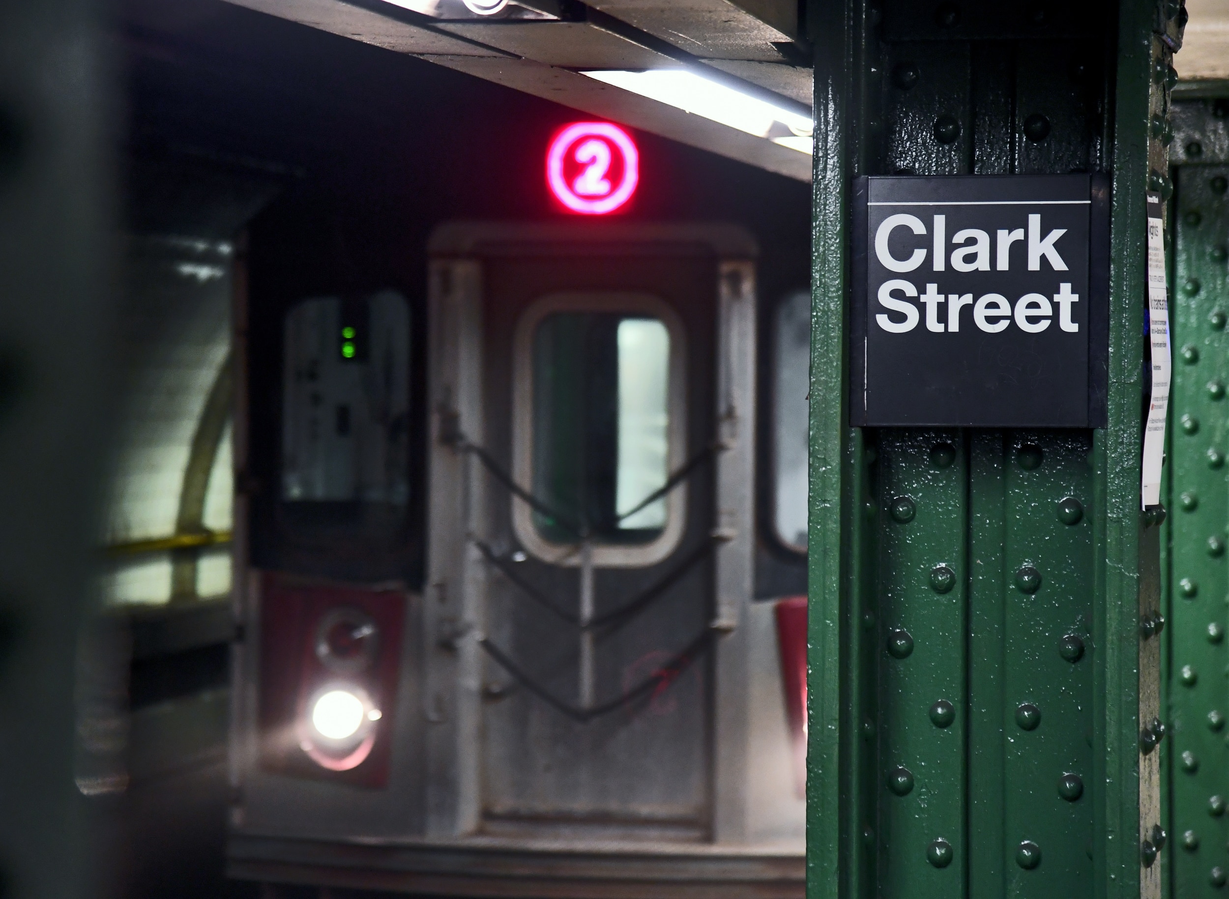 2 Train enters Clark Street Station