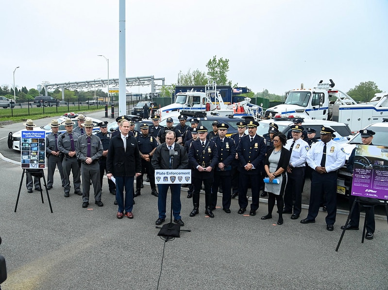 MTA Leadership and Law Enforcement Partners Speak At a Press Conference on Plate Enforcement