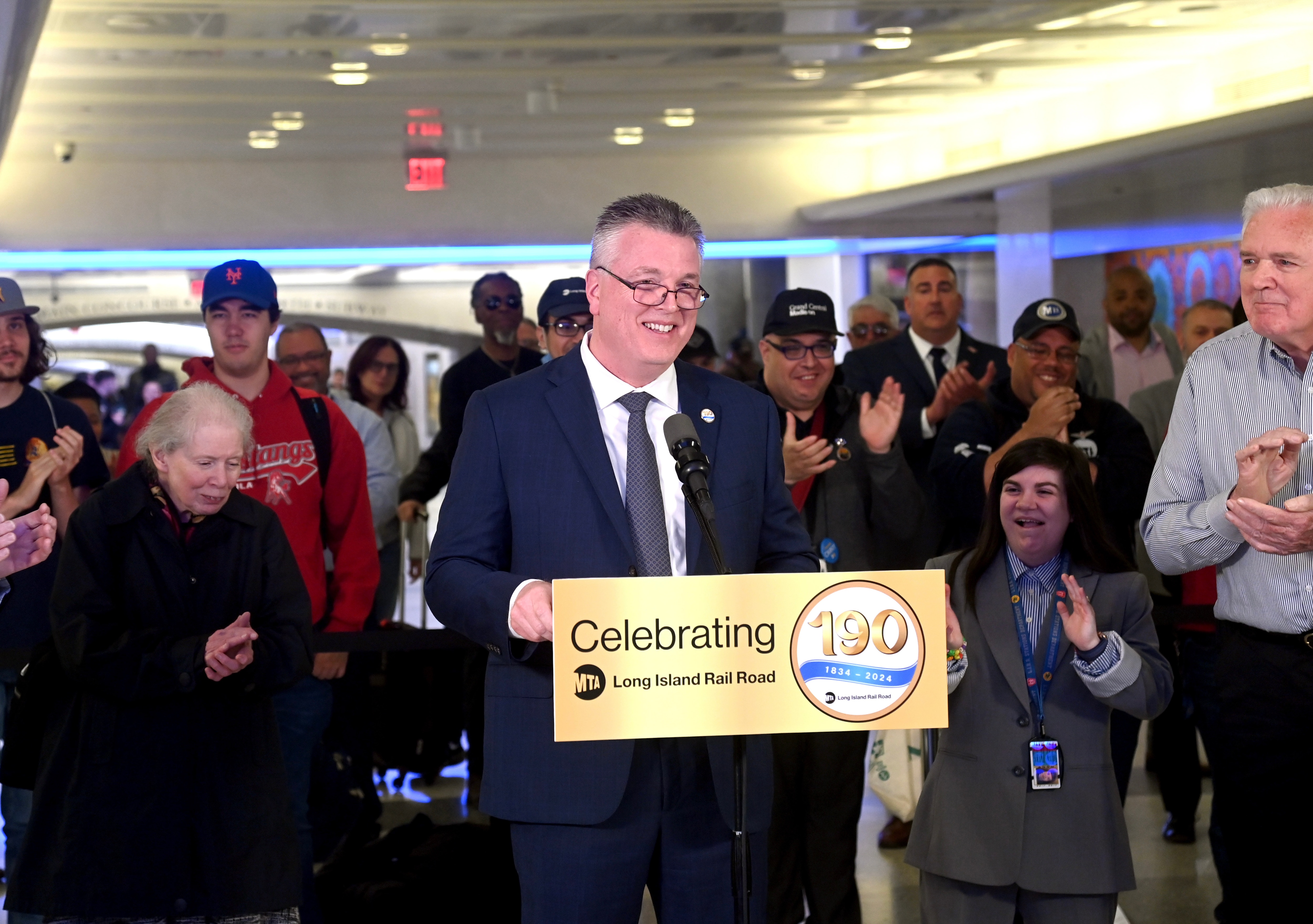 MTA Long Island Rail Road President Rob Free commemorates the 190th anniversary of the LIRR on Wednesday, Apr 24, 2024 at Grand Central Madison.