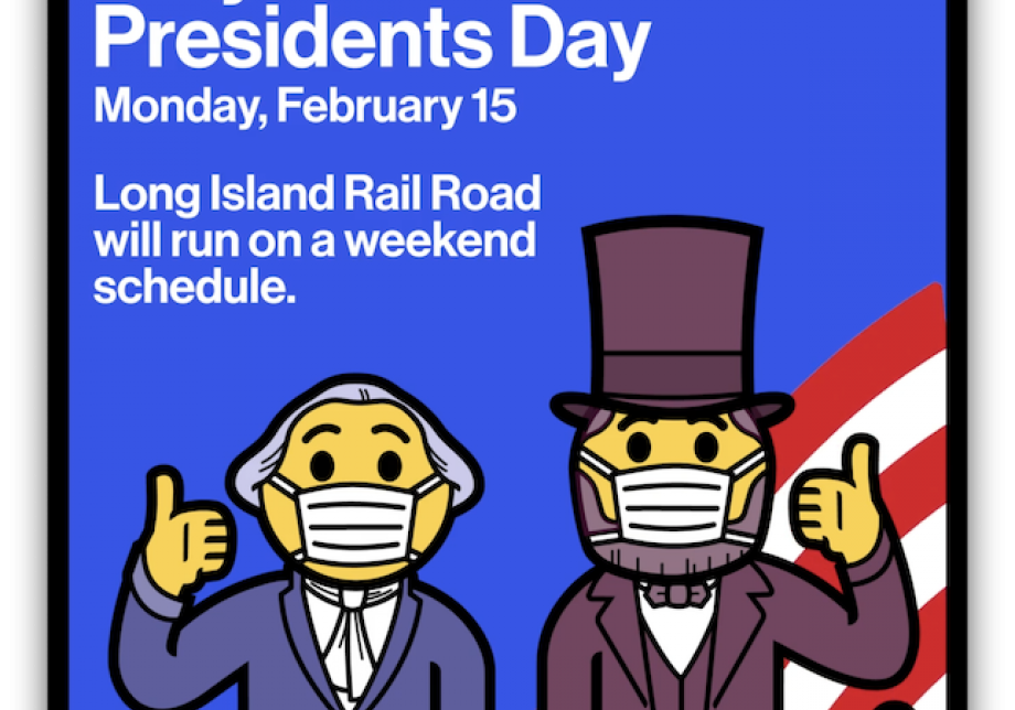 An illustration of Presidents Washington and Lincoln wearing masks