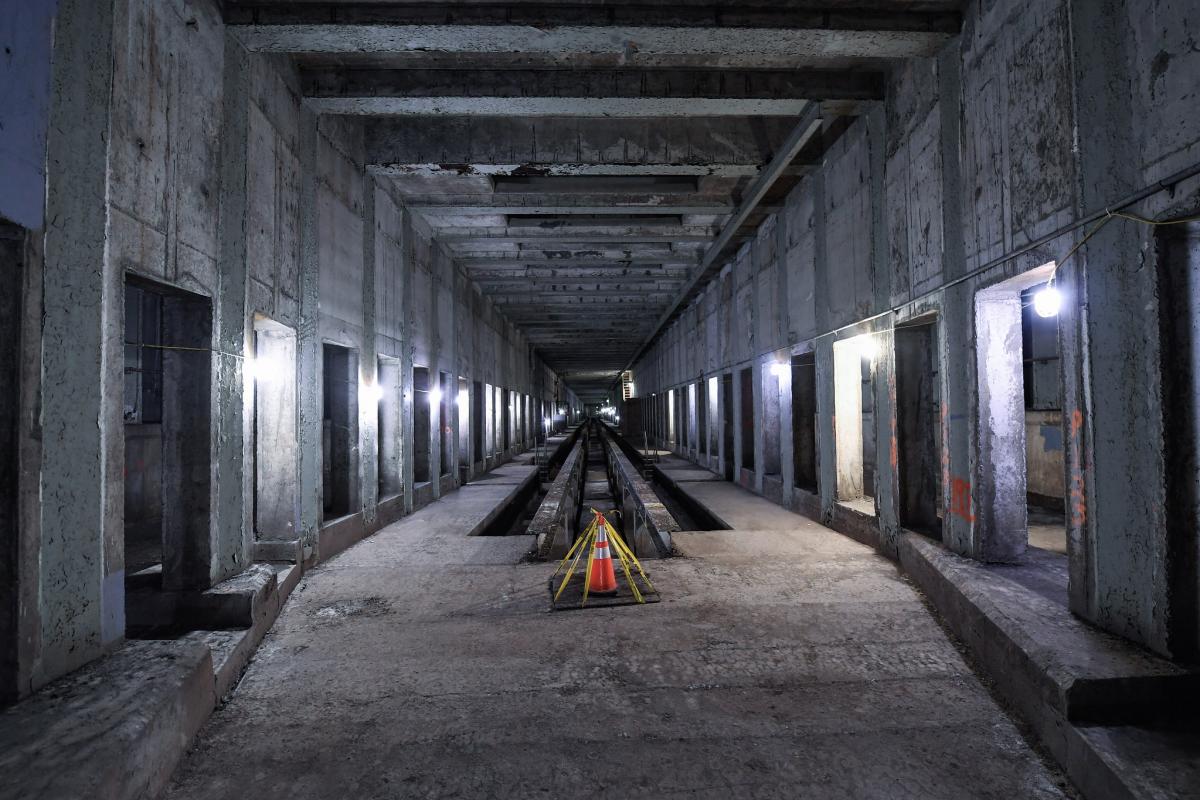 An empty tunnel that will be used for the Second Avenue Subway.