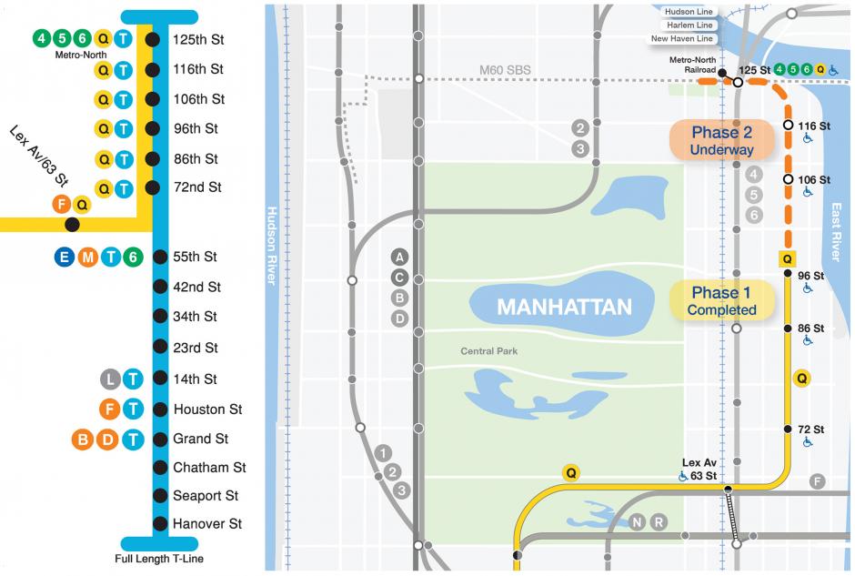 Second Avenue Subway map