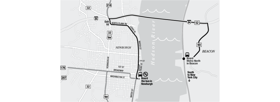 Newburgh – Beacon Bus Map