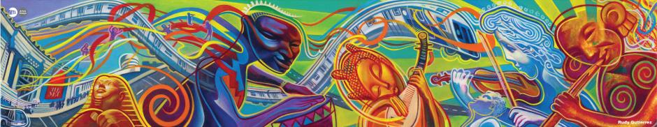 Colorful illustration of musicians