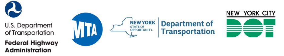 FHWA, MTA, NYSDOT, NYCDOT agency logos